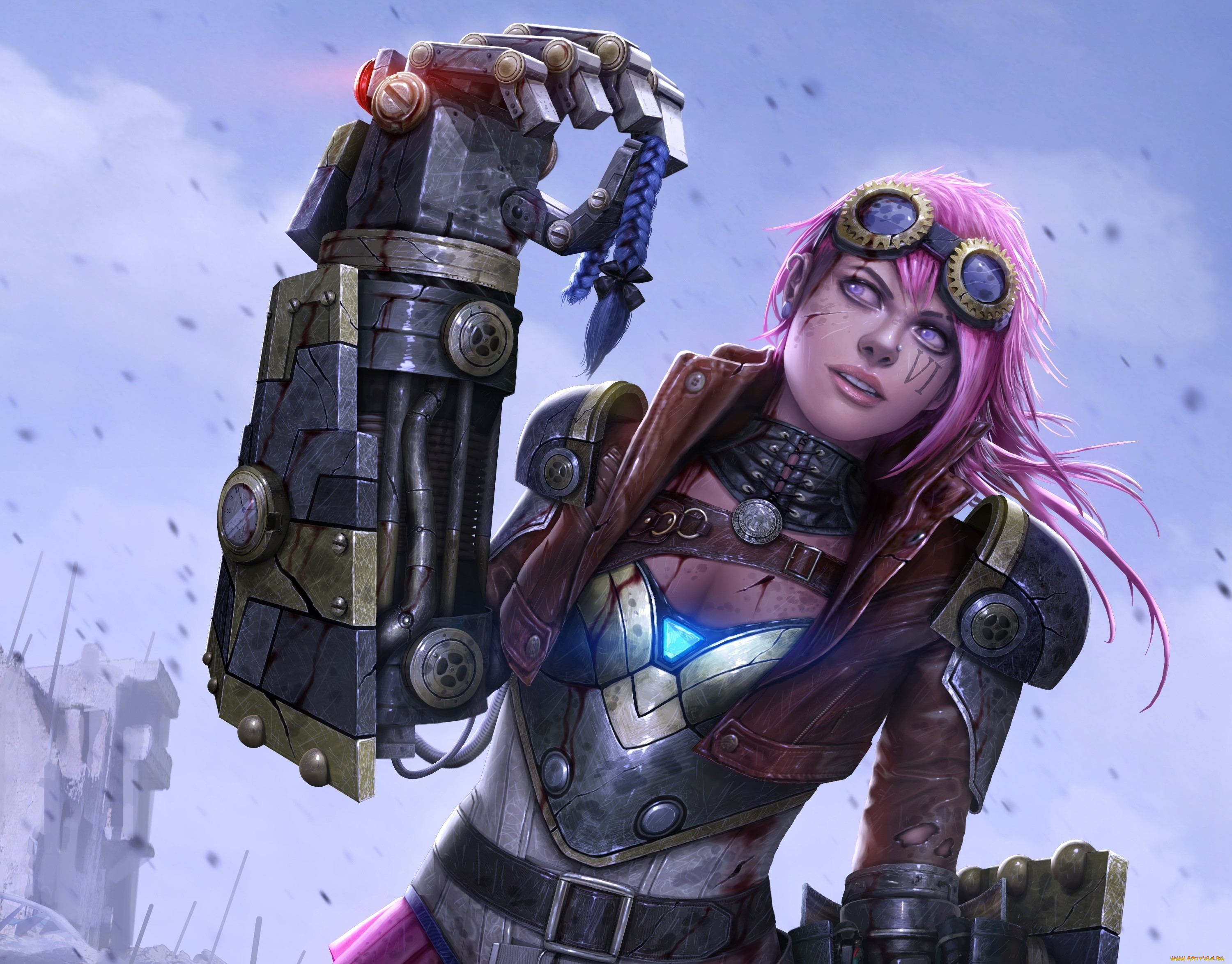 league of legends,  , , vi, league, of, legends, piltover, enforcer, moba, art